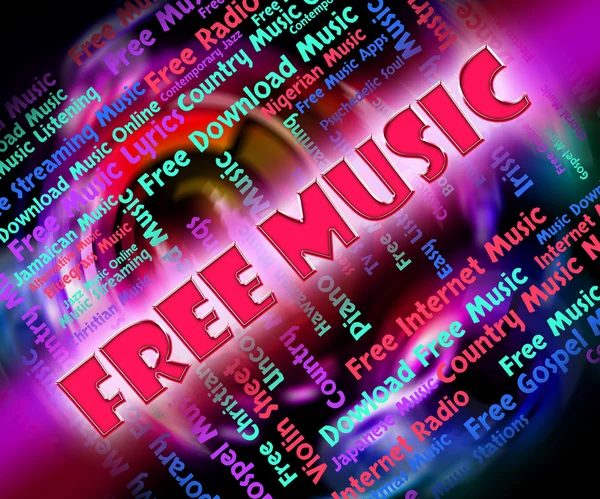 Música livre significa com nossos elogios e Freebie — Fotografia de Stock