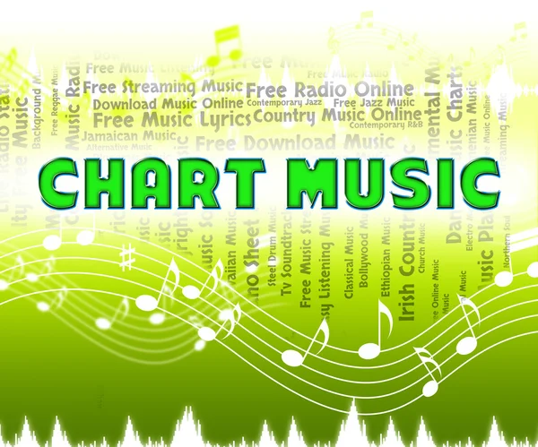 Chart Music Means Top Ten And Acoustic — Stock Photo, Image