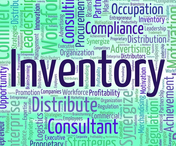 Inventaire Word Shows Logistique Wordclouds et approvisionnement — Photo