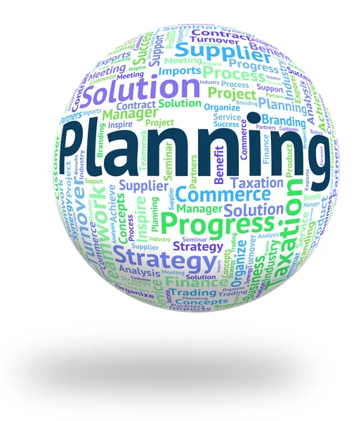 Planning Word Means Aim Mission And Aspirations — Stock Photo, Image