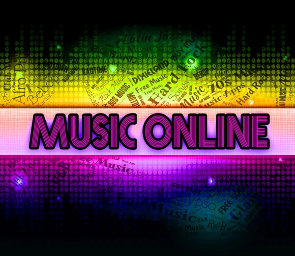 Musik online bedeutet World Wide Web und Akustik — Stockfoto