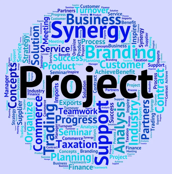 Project Word Indicates Programme Mission and Words — стоковое фото