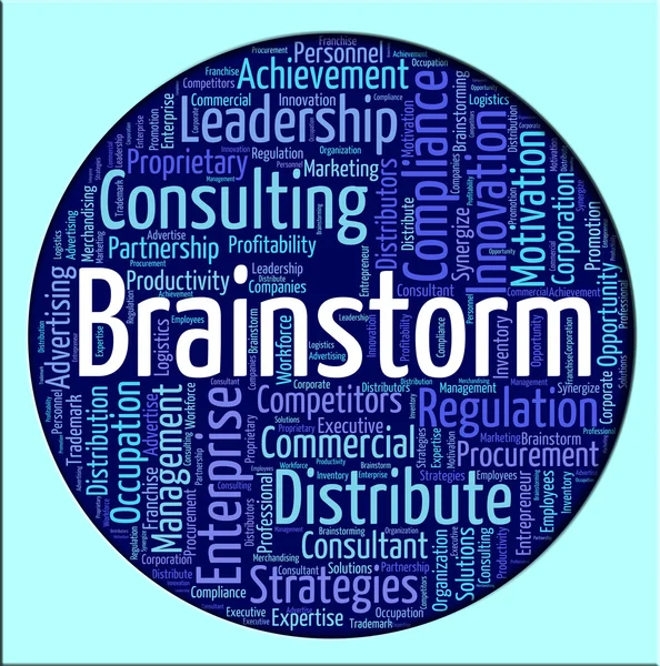 Brainstorm Word Shows Put Heads Together And Analyze — Stock Photo, Image