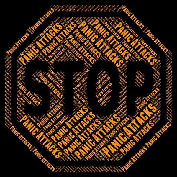 Stop Panic indica perigo proibido e controle — Fotografia de Stock