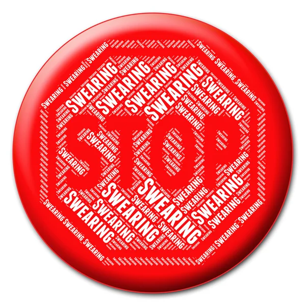 Stop Swearing indica mal lenguaje y precaución — Foto de Stock