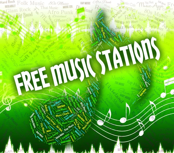 Free Music Stations Rappresenta senza spese e dispense — Foto Stock