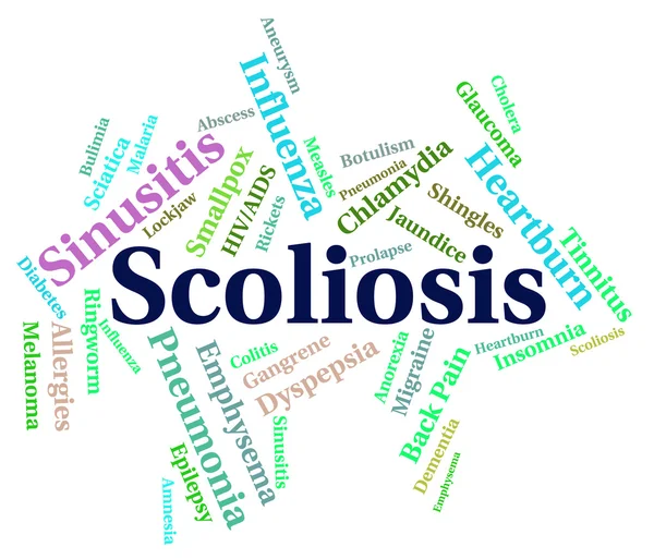 La palabra escoliosis significa mala salud y enfermedades — Foto de Stock