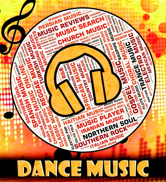 Dance Music indica trilha sonora e acústica — Fotografia de Stock