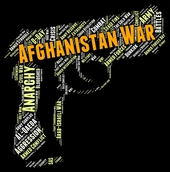 Afganistán guerra significa acción militar y afganistaní — Foto de Stock