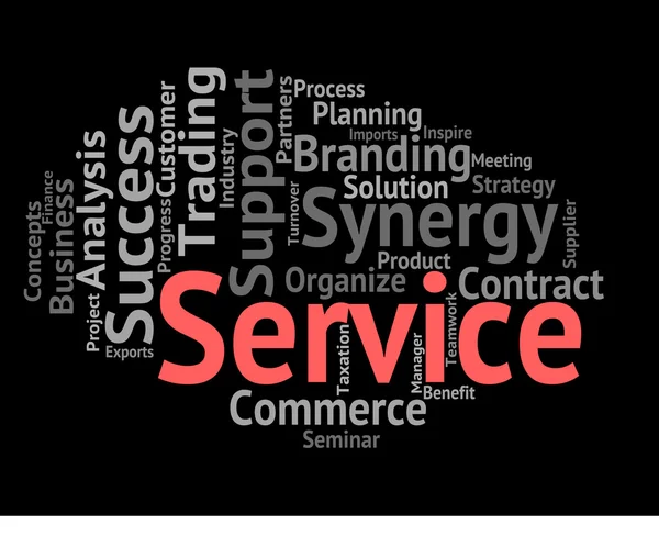 Service Word Means Words Support And Assistance — Stock Photo, Image