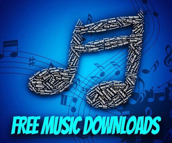 Gratis nedladdning av musik visar utan kostnad och gratis — Stockfoto