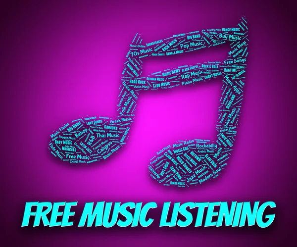 听免费音乐指示我们赞美和免费的东西 — 图库照片