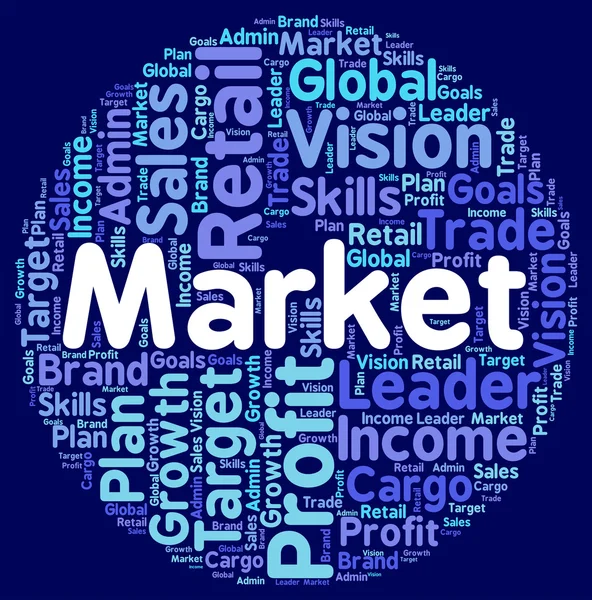 Parola di mercato Indica Marketplace Fiera e testo — Foto Stock