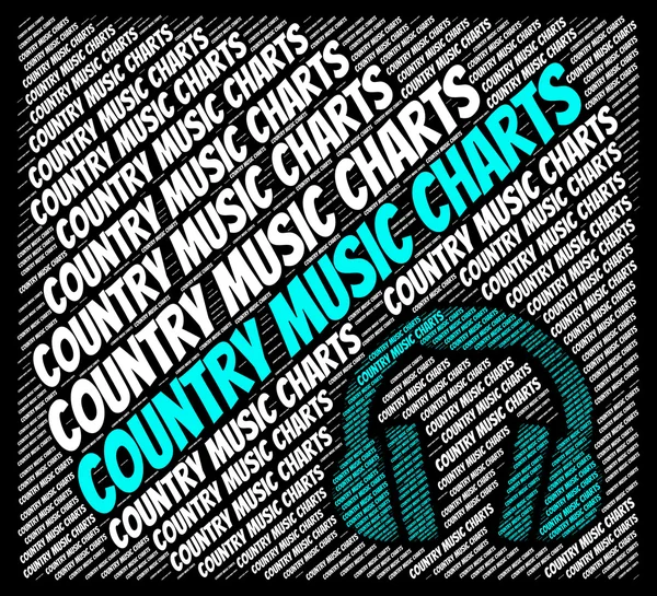 Country Music Charts visar bästa säljaren och ljud — Stockfoto