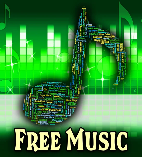 Música gratuita significa sin cargo y cortesía — Foto de Stock