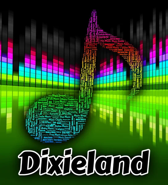 Dixieland Música indica Nueva Orleans Jazz Y Audio — Foto de Stock