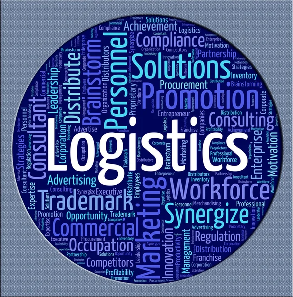 Logistik Wort zeigt Strategien Analyse und logistische — Stockfoto