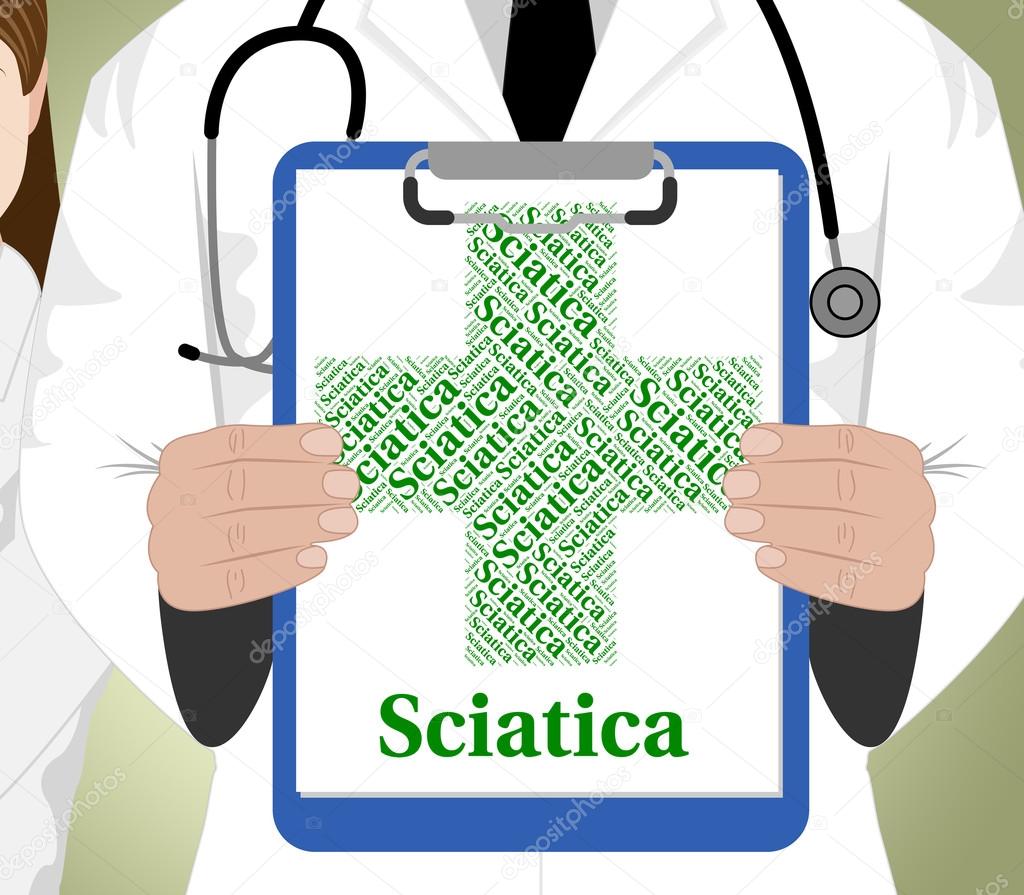 Sciatica Word Shows Poor Health And Affliction