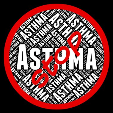 Durdur uyarı işareti ve astım astım temsil eder