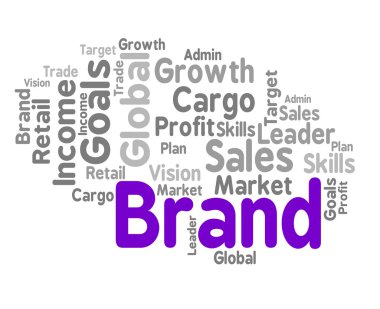 Brand Word Represents Trademarks Branding And Text clipart