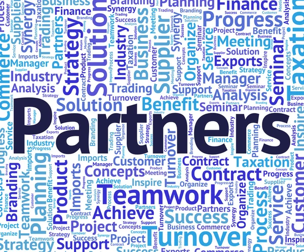 Partners Word Means Working Together And Cooperation — Stock Photo, Image