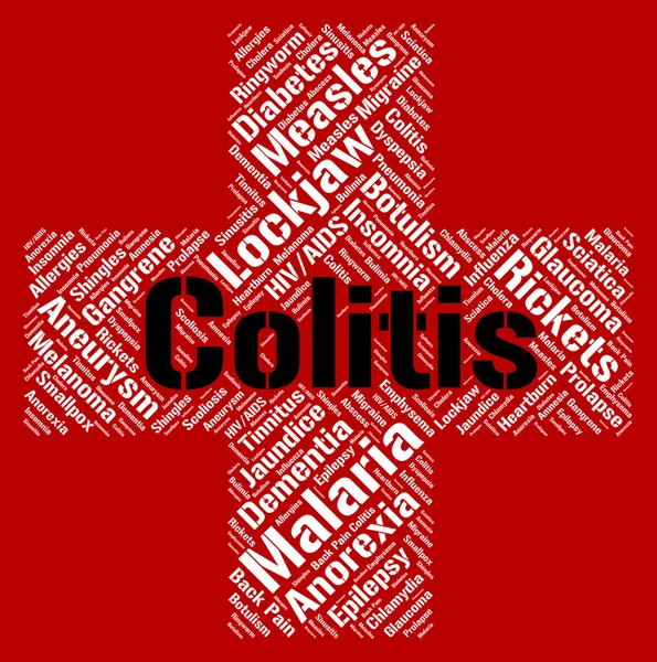 Colitis 단어 나타냅니다 선 동적인 장 질병 및 질환 — 스톡 사진