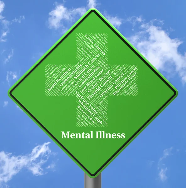 Mental Illness Sign Indicates Personality Disorder And Delusions — Stock Photo, Image