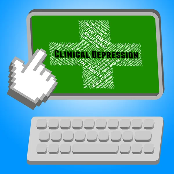 Clinical Depression Means Crack Up And Anxiety — Stock Photo, Image