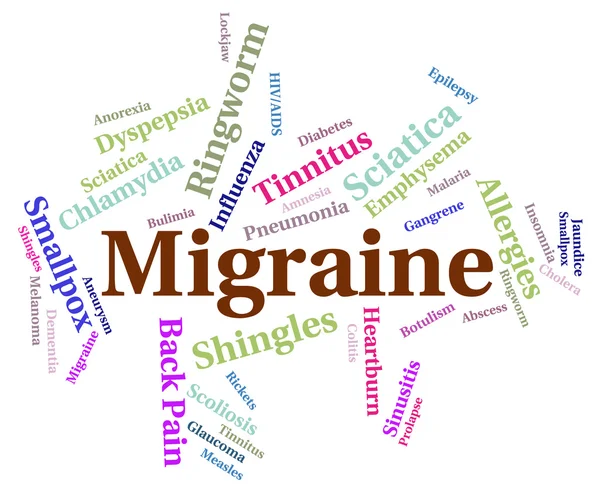 Migrénes fejfájás azt jelzi a betegségek és a szenvedés — Stock Fotó