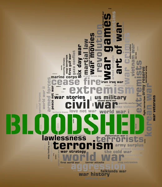 Palabra derramada de sangre representa acción militar y batalla —  Fotos de Stock