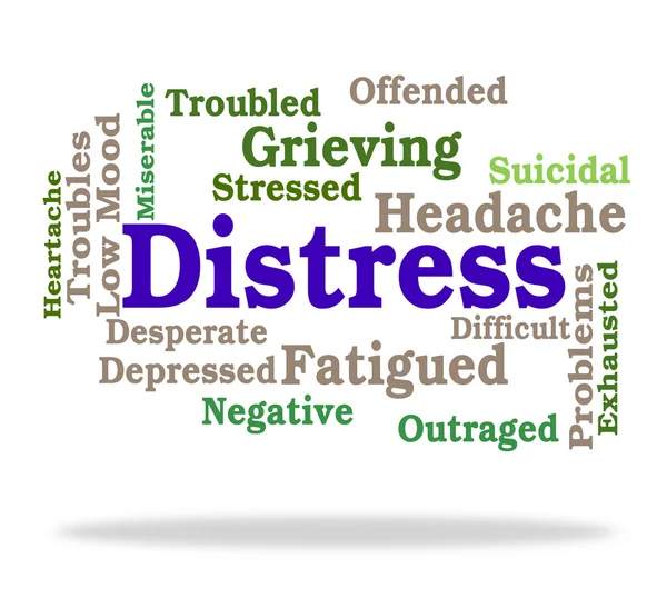 Distress Word Shows Worked Up And Agony — Stock Photo, Image