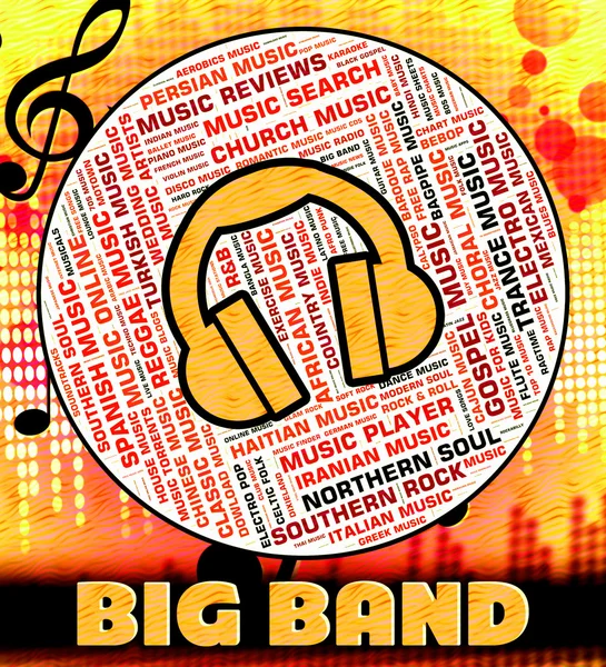 Música Big Band Representa trilhas sonoras e áudio — Fotografia de Stock