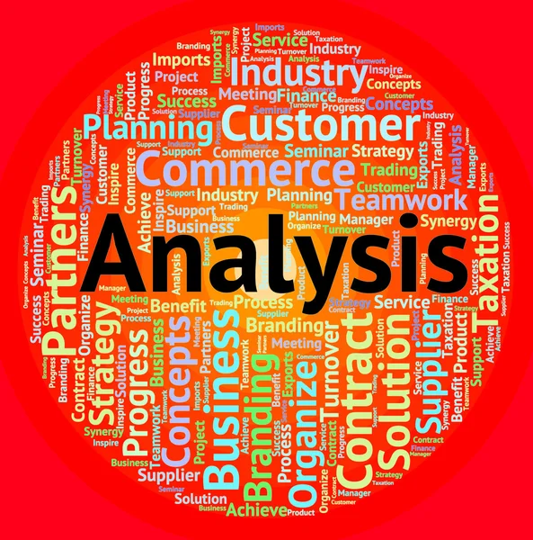 Analysewort zeigt Datenanalyse und Analyse — Stockfoto