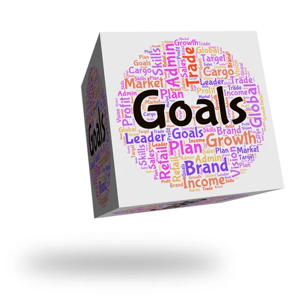 Goals Word Indicates Targeting Words And Objective — Stock Photo, Image