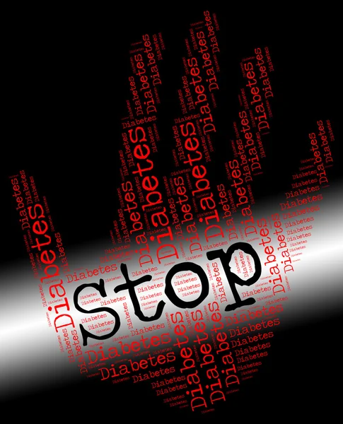 Stop Diabetes Represents Warning Sign And Danger — Stock Photo, Image