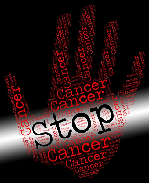 Detener el cáncer significa señal de advertencia y cancerígeno —  Fotos de Stock
