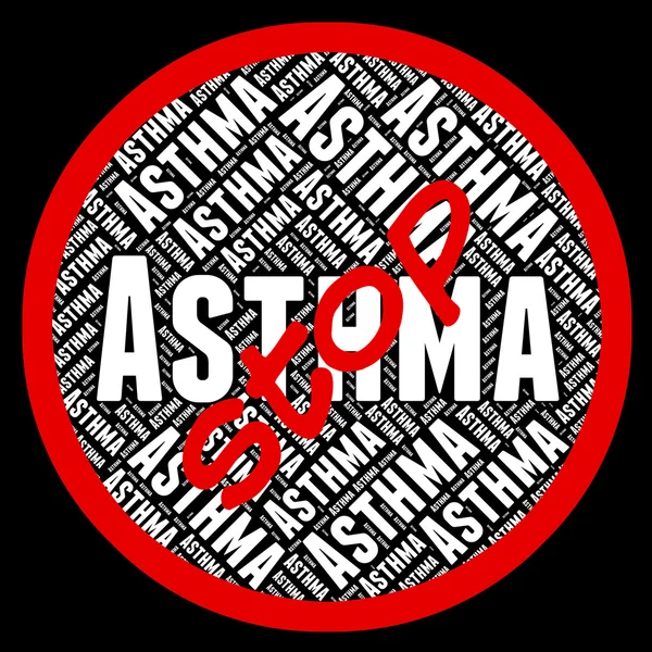 Stoppen met astma vertegenwoordigt waarschuwing en astmatische — Stockfoto