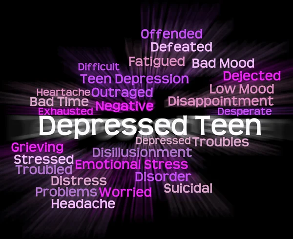 Adolescent déprimé indique la dépression perturbée et la tristesse — Photo