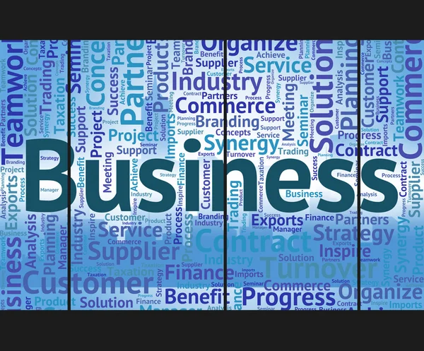 Palabra de negocios muestra palabras de comercio y corporación —  Fotos de Stock