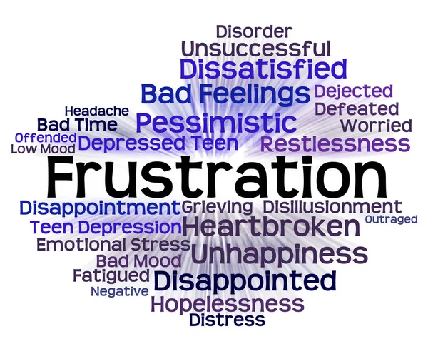 Frustration Word Means Wordclouds Vexed And Infuriated — Stock Photo, Image