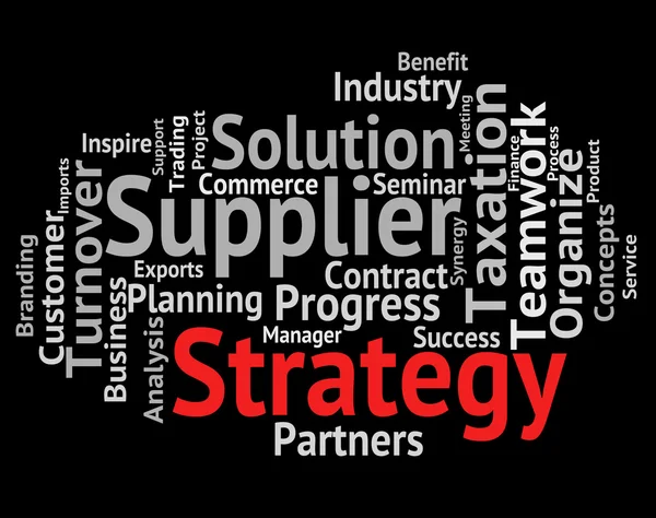 Strategie woord vertegenwoordigt plannen Planning en innovatie — Stockfoto