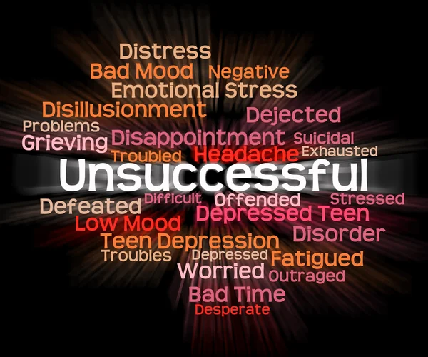 Unsuccessful Word Shows In Vain And Abortive — Stock Photo, Image