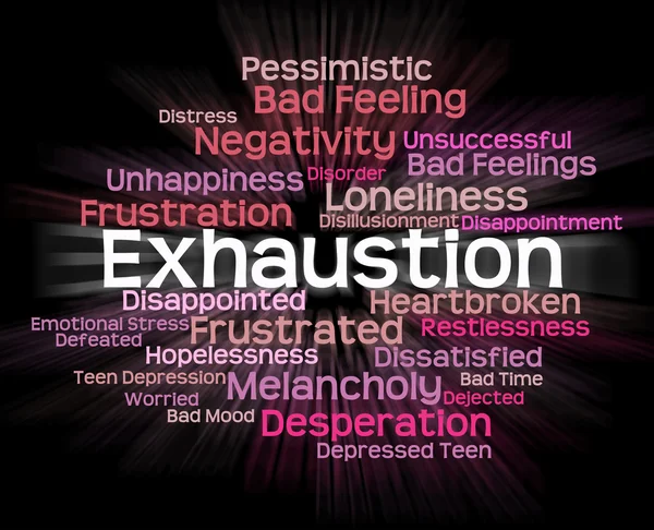 Exhaustion Word Represents Worn Out And Draining — Stock Photo, Image