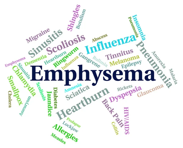 Emphysema Word представляє здоров'я і Copd — стокове фото