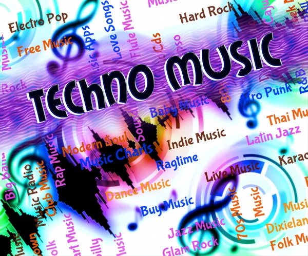 Techno Music indica trilha sonora e acústica — Fotografia de Stock