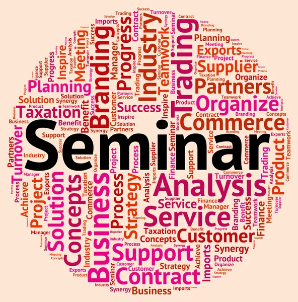 Seminar Word Represents Forum Wordcloud And Seminars — Stock Photo, Image