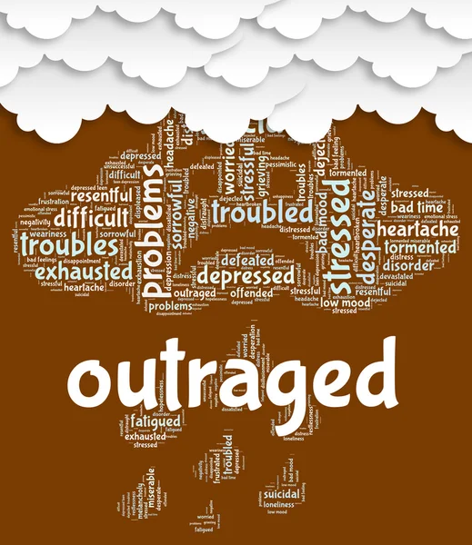 Outraged Word Indicates Angered Words And Text — Stock Photo, Image