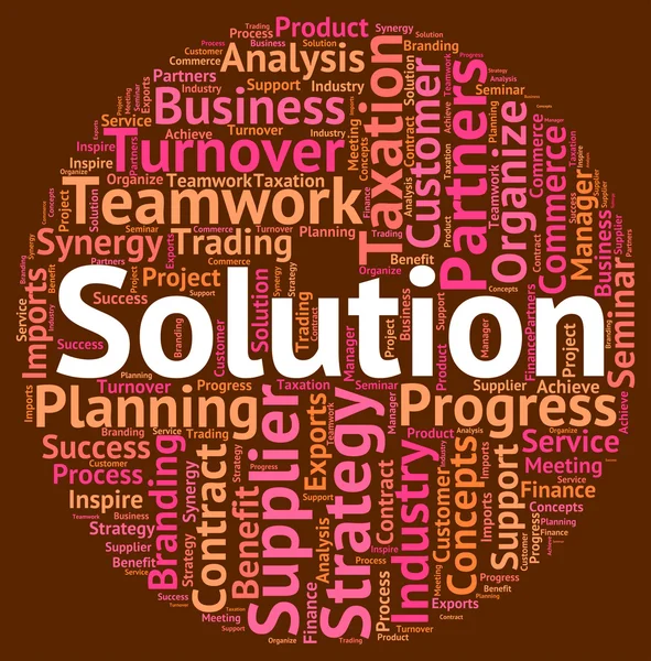 Solution Word Represents Succeed Solving And Successful — Stock Photo, Image