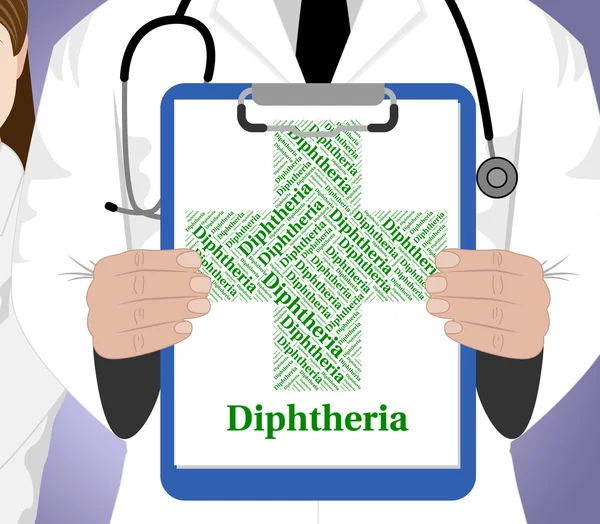 Diftéria Word eszközök Corynebacterium Diphtheriae és a betegség — Stock Fotó