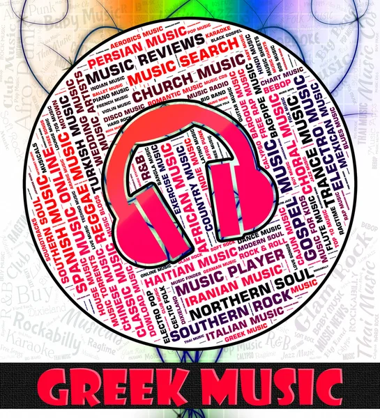 Greek Music Indicates Sound Track And Greece — Stock Photo, Image